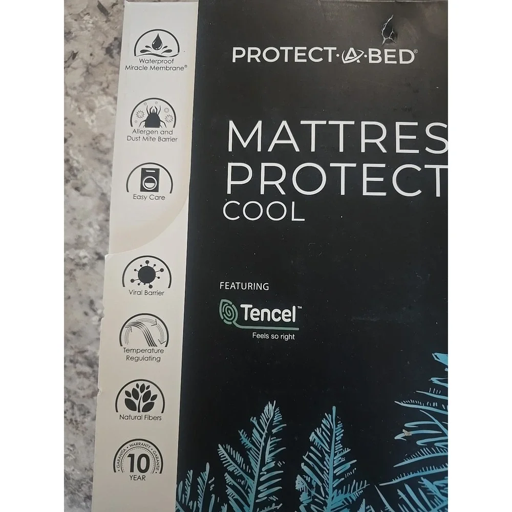 NEW‎ Protect-A-Bed Tencel Cool Waterproof Mattress Protector Dust Mite King NIB